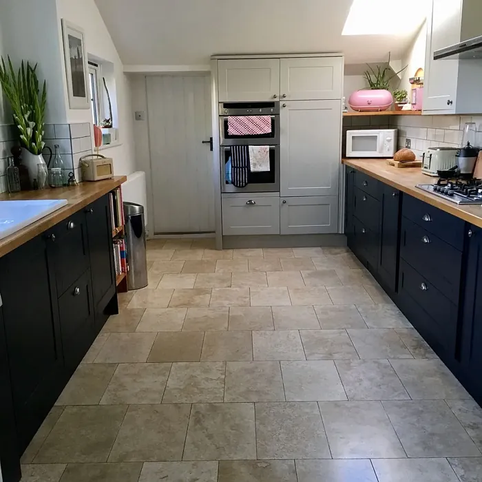 Farrow and Ball Purbeck Stone kitchen cabinets color