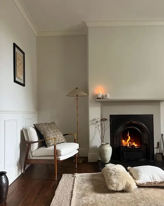 Farrow and Ball Purbeck Stone living room fireplace paint