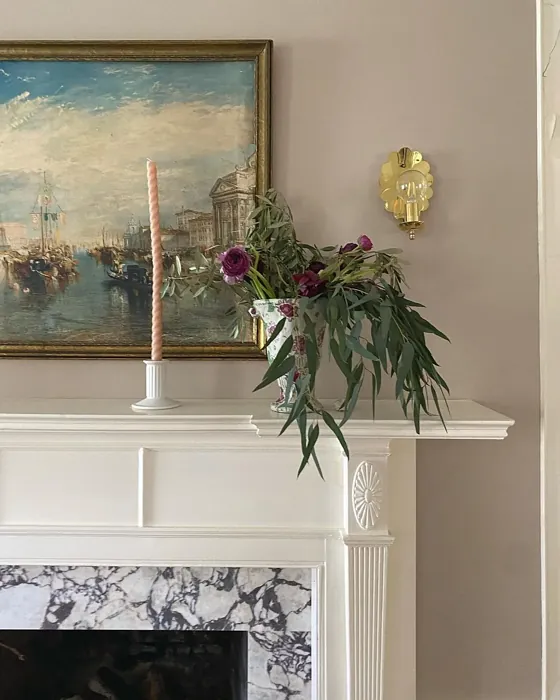 Farrow and Ball Jitney cozy living room fireplace paint review