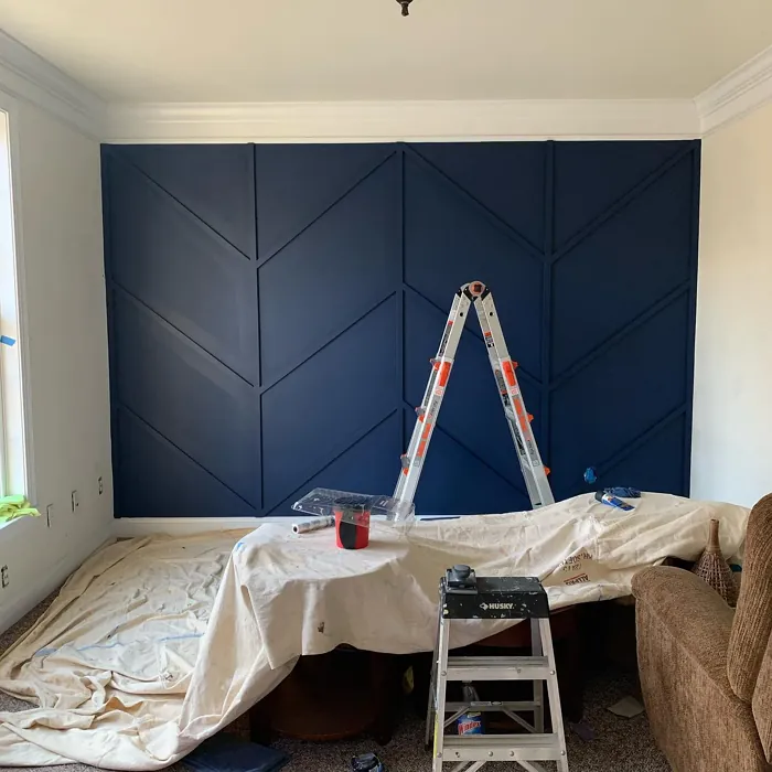 Very Navy accent wall color