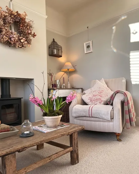 Farrow and Ball Wimborne White living room fireplace inspiration