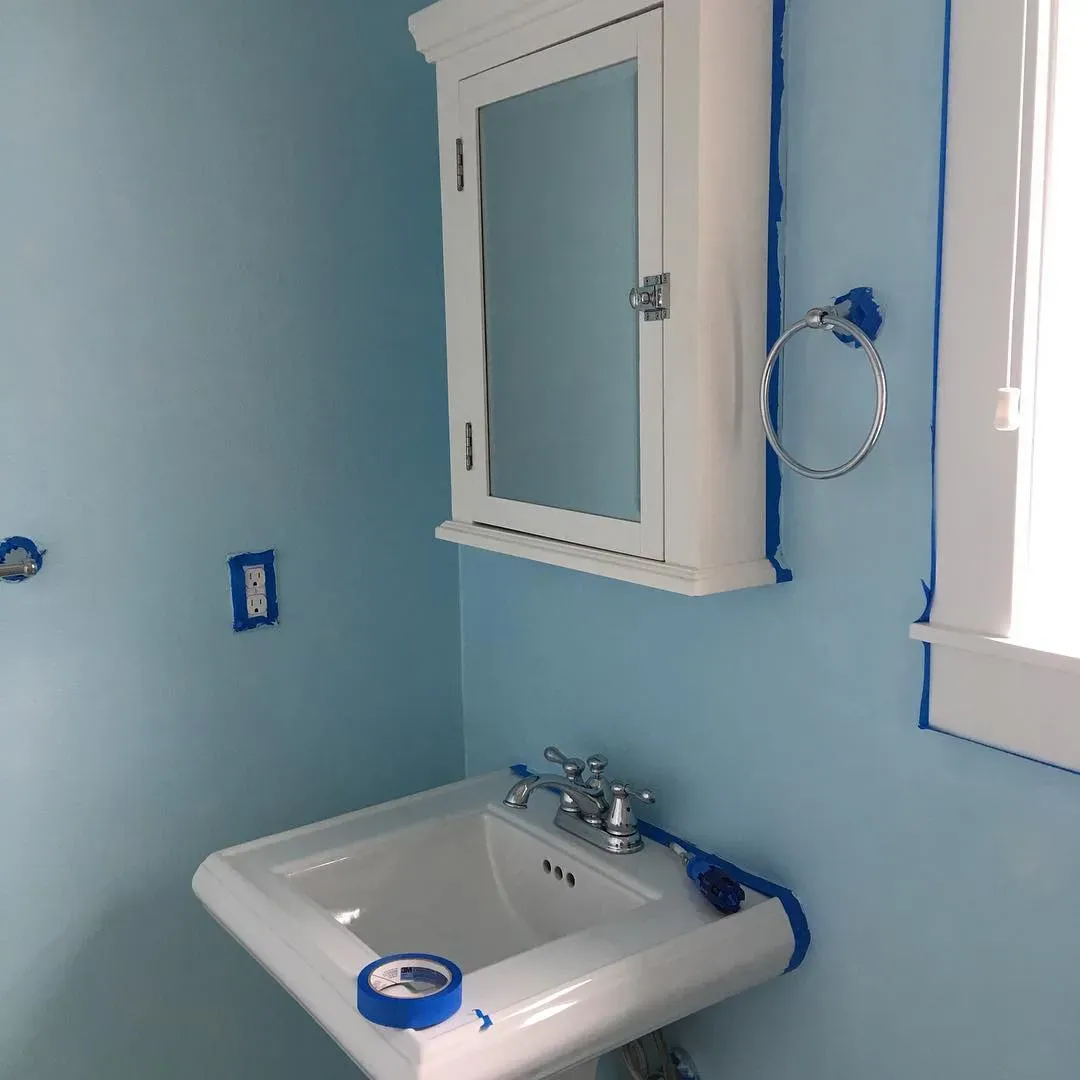 Behr Basin Blue bathroom paint