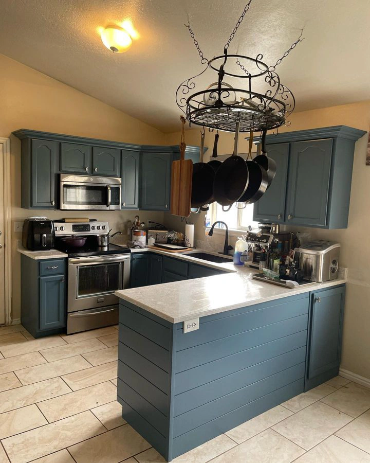 Sw bunglehouse blue kitchen cabinets