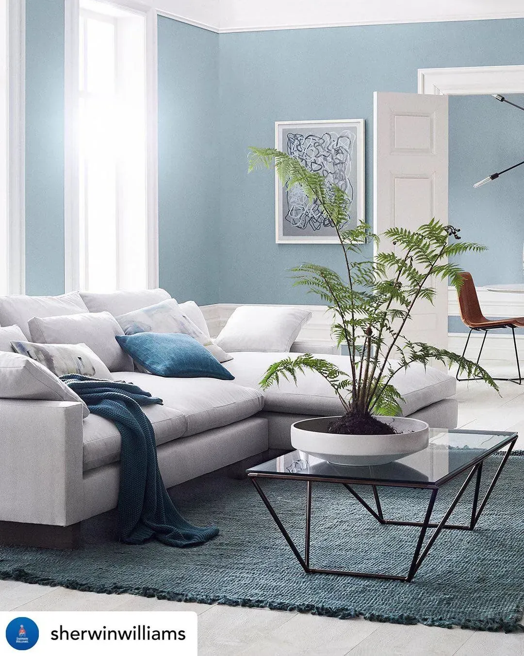 Sherwin Williams Debonair cozy living room paint