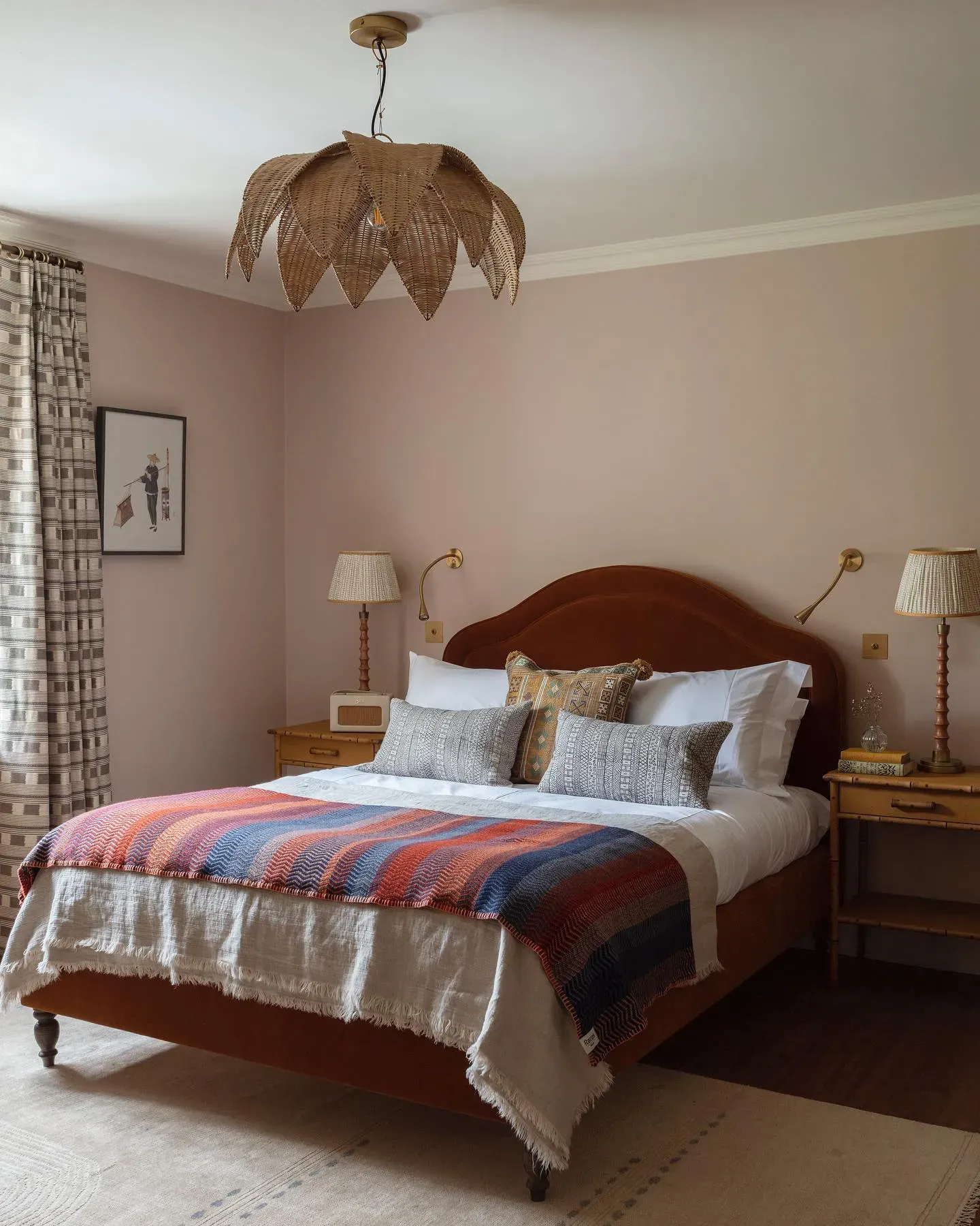 Little Greene Castell Pink 314 boho bedroom
