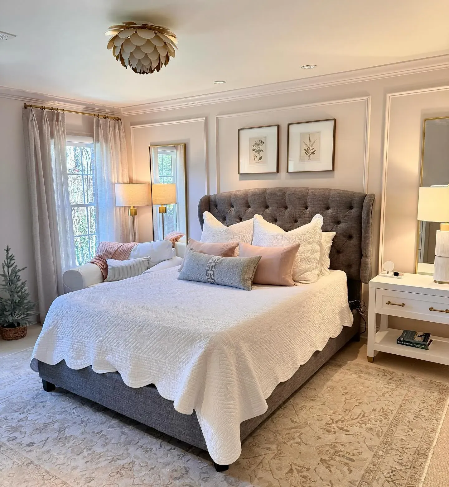 Sherwin Williams Polite White bedroom interior