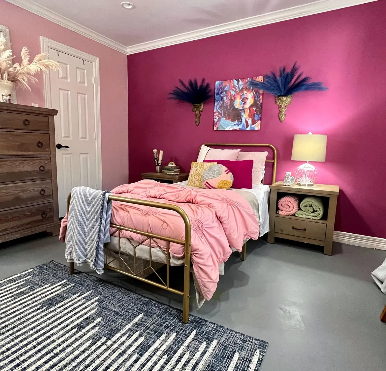 SW Rose Colored eclectic bedroom color review