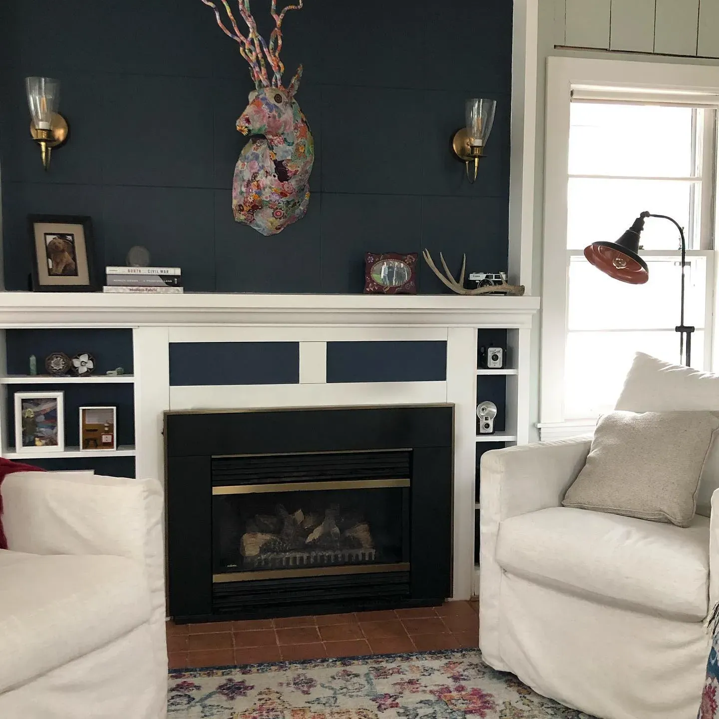 SW Sea Serpent living room fireplace color review