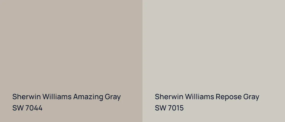 Sherwin Williams Amazing Gray SW 7044 vs Sherwin Williams Repose Gray SW 7015