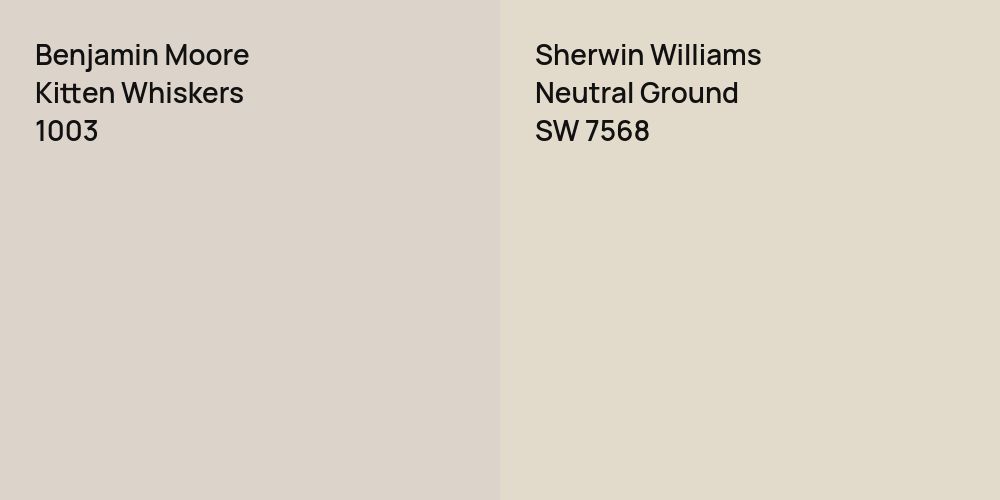 Benjamin Moore Kitten Whiskers Vs Sherwin Williams Neutral Ground