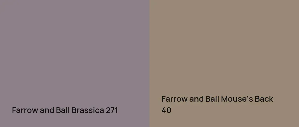 Farrow and Ball Brassica 271 vs Farrow and Ball Mouse's Back 40