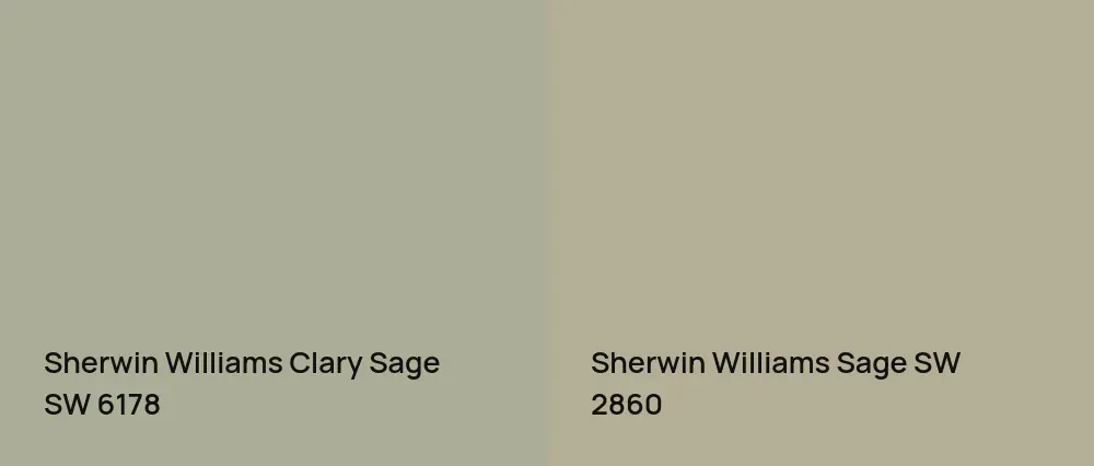 Sherwin Williams Clary Sage SW 6178 vs Sherwin Williams Sage SW 2860