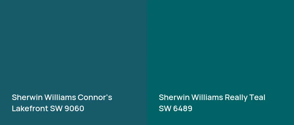 Sherwin Williams Connor's Lakefront SW 9060 vs Sherwin Williams Really Teal SW 6489