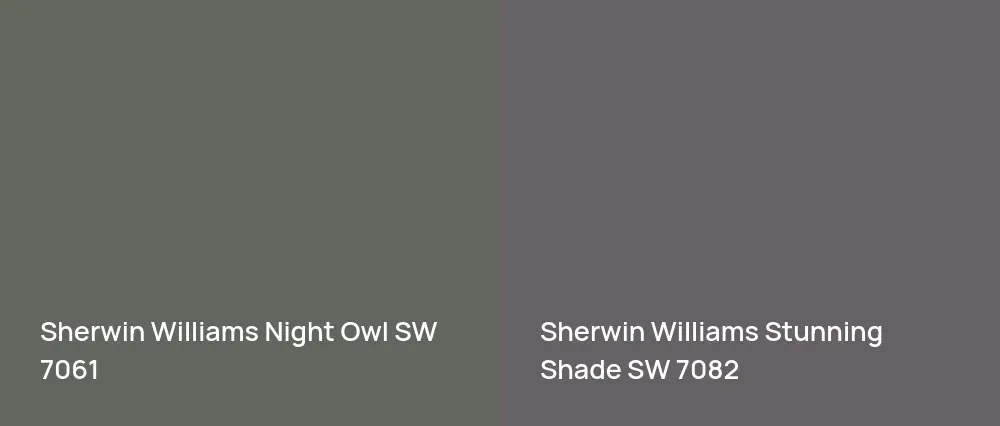 Sherwin Williams Night Owl SW 7061 vs Sherwin Williams Stunning Shade SW 7082