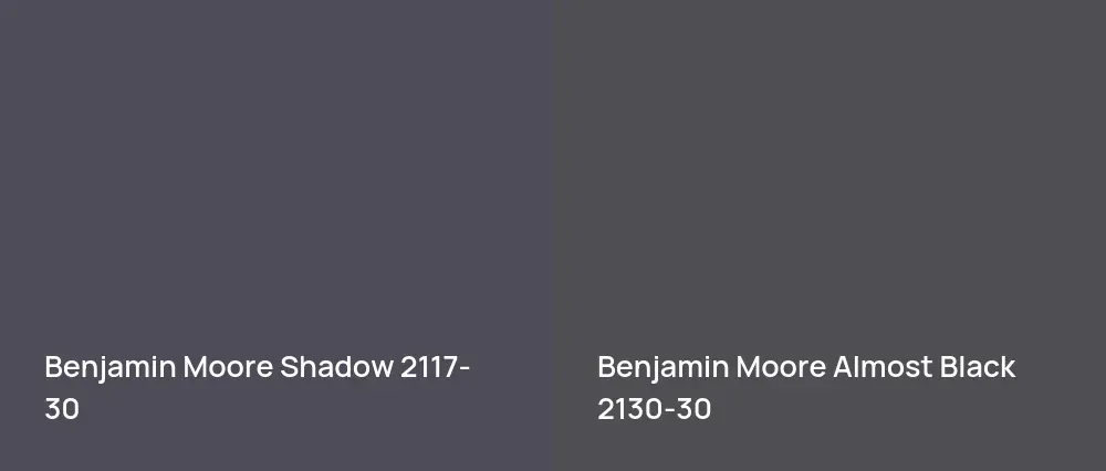 Benjamin Moore Shadow 2117-30 vs Benjamin Moore Almost Black 2130-30