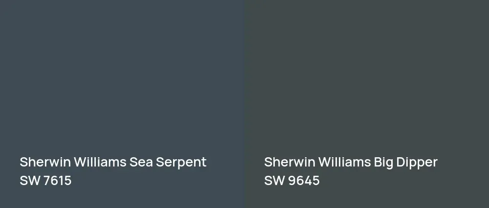 Sherwin Williams Sea Serpent SW 7615 vs Sherwin Williams Big Dipper SW 9645