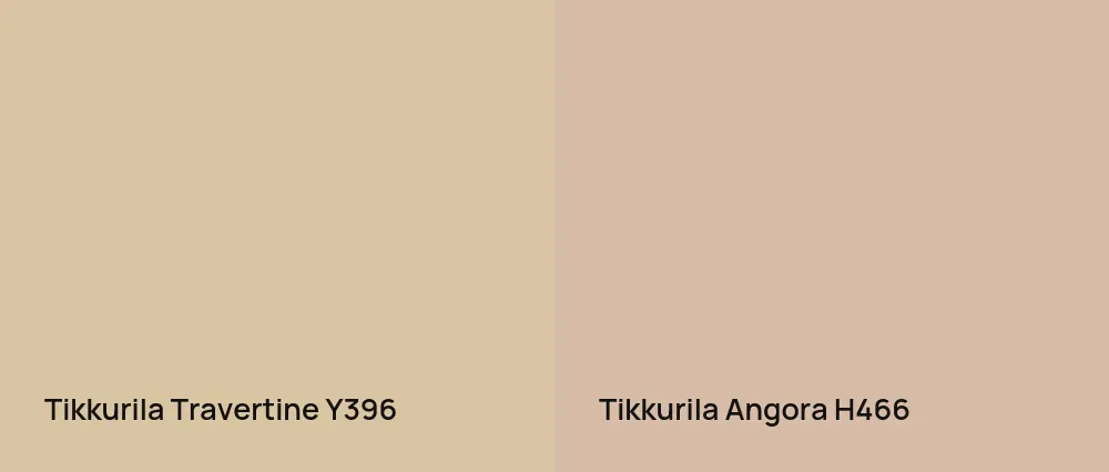 Tikkurila Travertine Y396 vs Tikkurila Angora H466