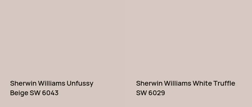 Sherwin Williams Unfussy Beige SW 6043 vs Sherwin Williams White Truffle SW 6029