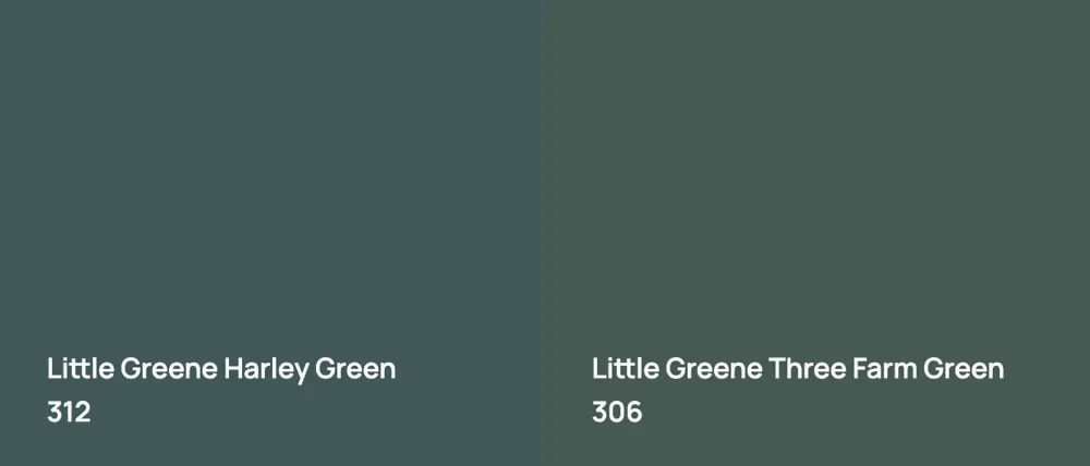 Little Greene Harley Green 312 vs Little Greene Three Farm Green 306