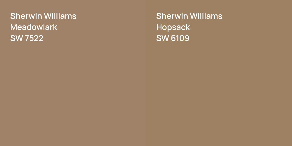 Sherwin Williams Meadowlark Vs Sherwin Williams Hopsack Comparison