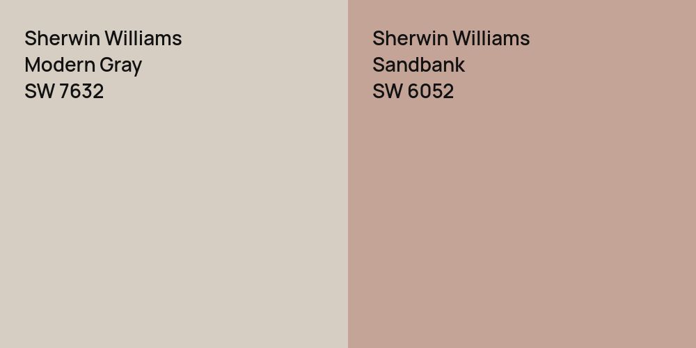 Sherwin Williams Modern Gray Vs Sherwin Williams Sandbank Comparison