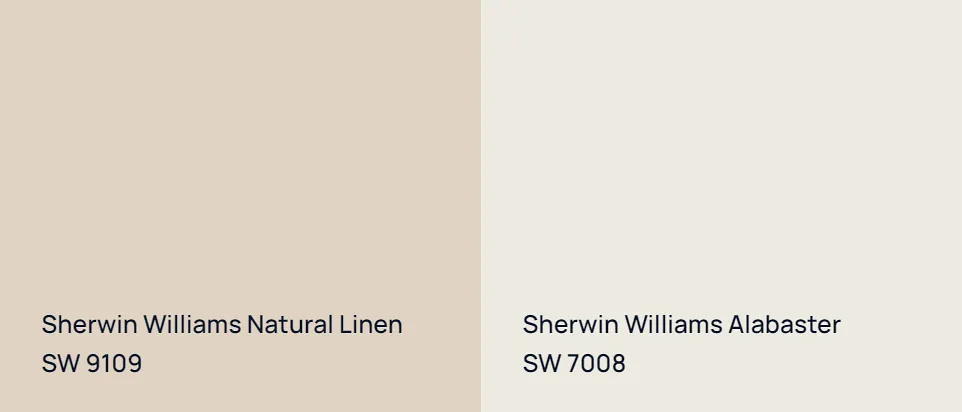 Sherwin Williams Natural Linen SW 9109 vs Sherwin Williams Alabaster SW 7008