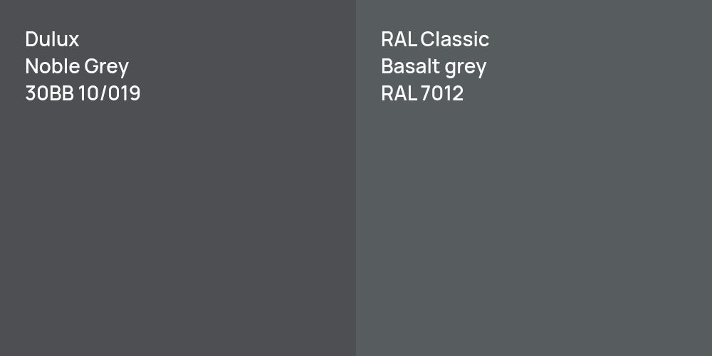 Dulux Noble Grey Vs RAL Classic Basalt Grey Comparison