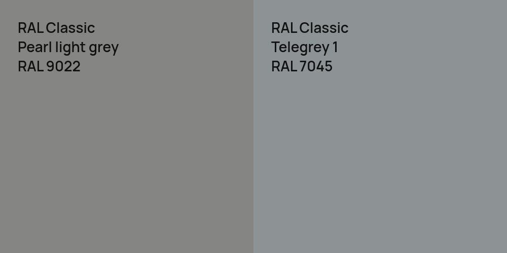 Ral Classic Pearl Light Grey Vs Ral Classic Telegrey Comparison