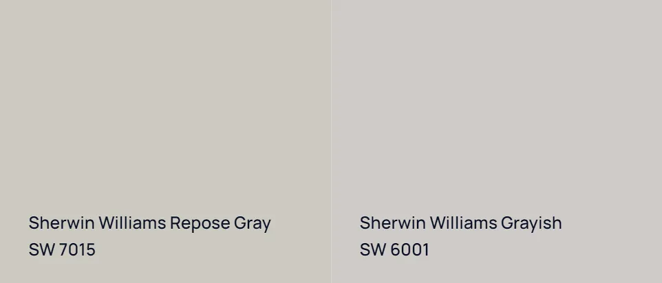 Sherwin Williams Repose Gray SW 7015 vs Sherwin Williams Grayish SW 6001
