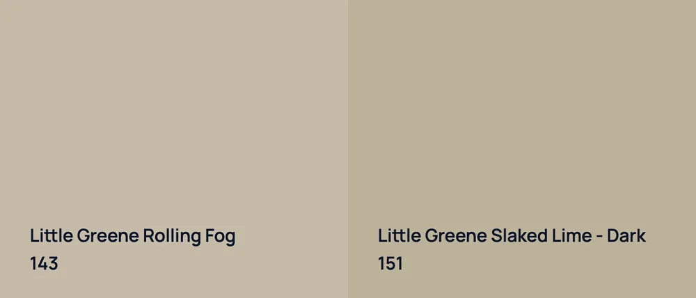 Little Greene Rolling Fog 143 vs Little Greene Slaked Lime - Dark 151