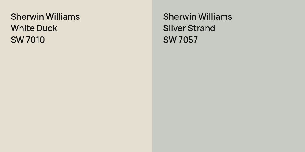 Sherwin Williams White Duck Vs Sherwin Williams Silver Strand Comparison