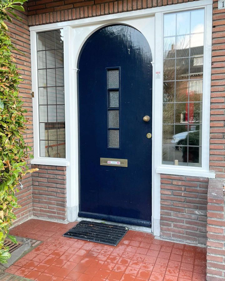 Black blue RAL 5004 entrance door