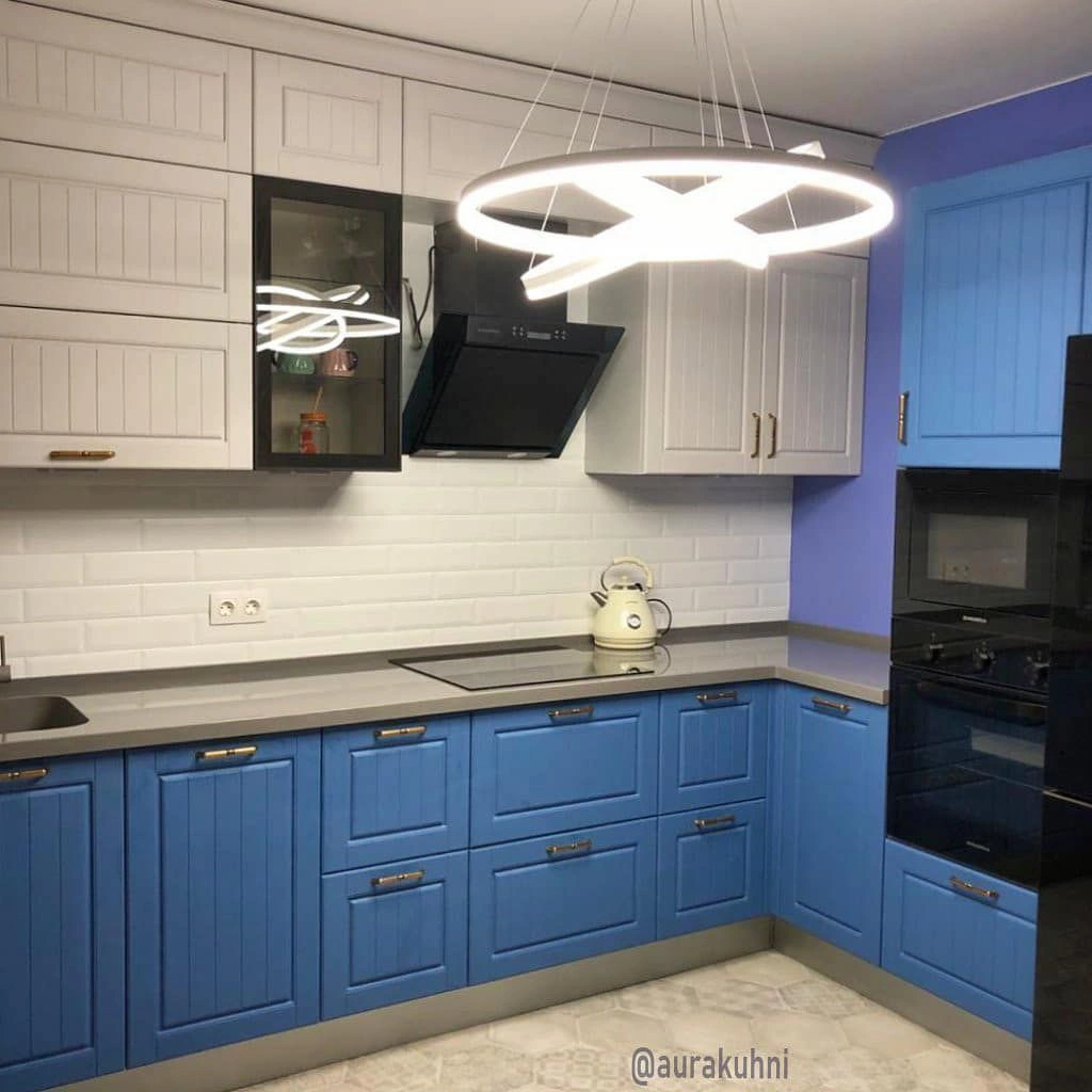 Brillant blue RAL 5007 kitchen