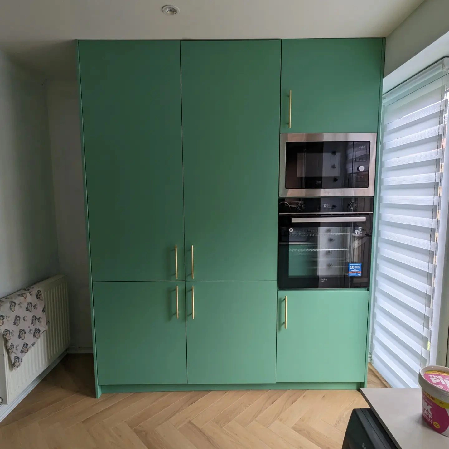Farrow and Ball Arsenic 214 kitchen cabinets