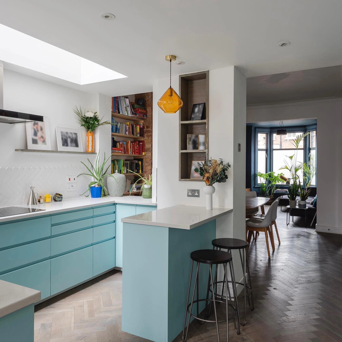 Farrow and Ball Blue Ground 210 kitchen cabinets