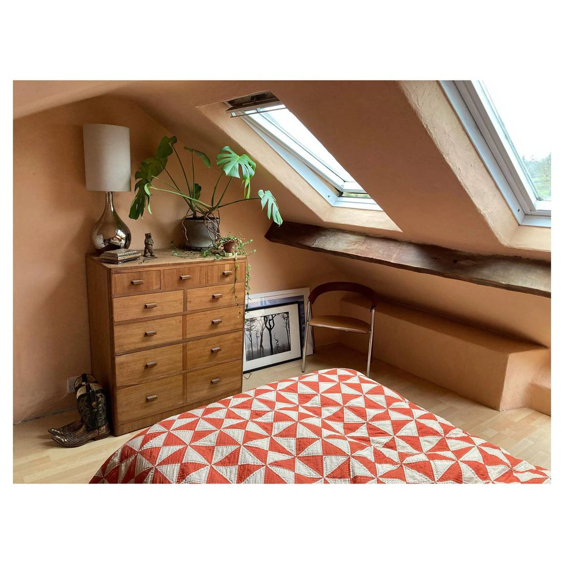 Farrow and Ball Faded Terracotta CC8 bedroom