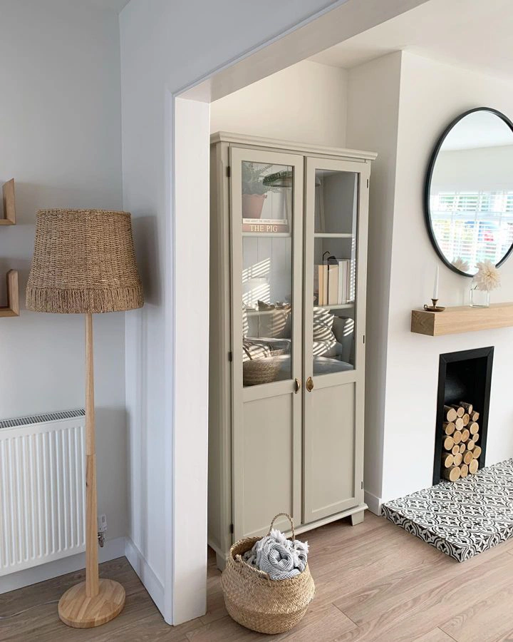 Farrow and Ball Light Gray 17 painted storage