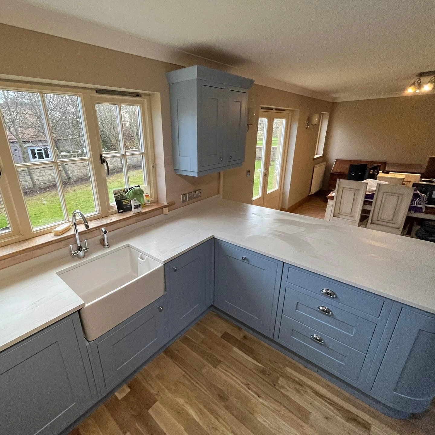 Farrow and Ball Lulworth Blue 89 kitchen cabinets