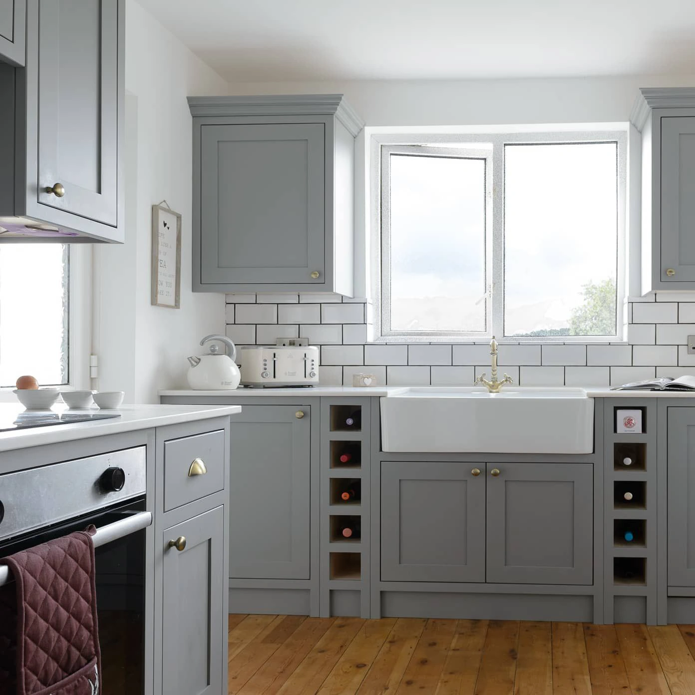 Farrow and Ball Manor House Gray 265 kitchen cabinets
