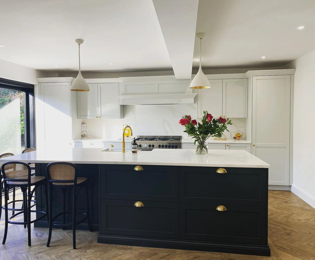Farrow and Ball Off-Black 57 kitchen cabinets