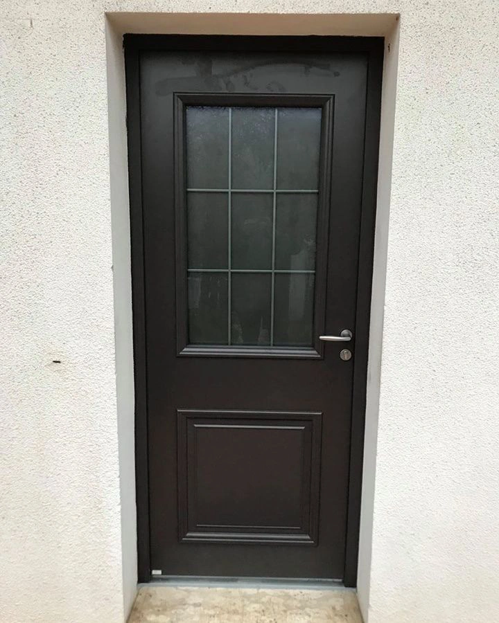Grey brown RAL 8019 entrance door