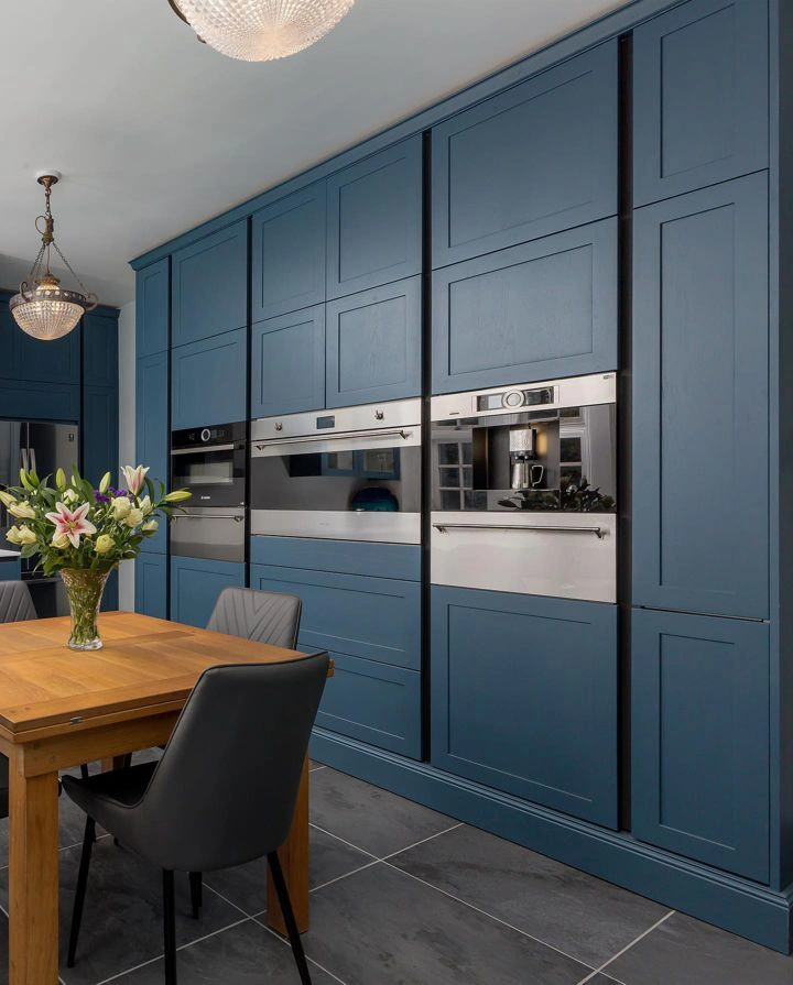 Little Greene Air Force Blue 260 kitchen cabinets