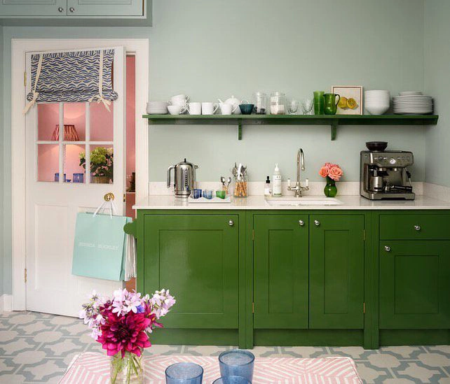 Little Greene Jewel Beetle 303 kitchen cabinets