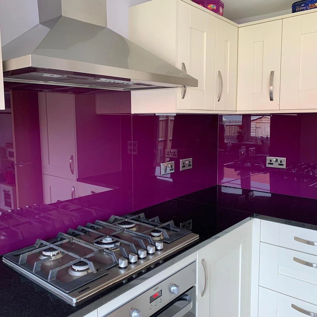 Purple violet RAL 4007 kitchen backsplash