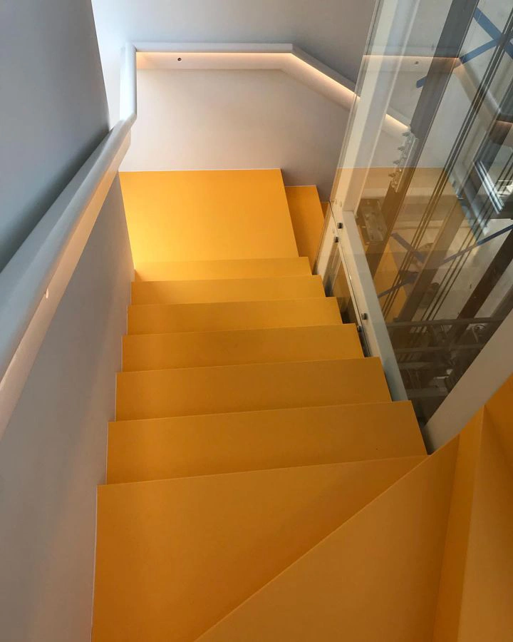 Saffron yellow RAL 1017 stairs