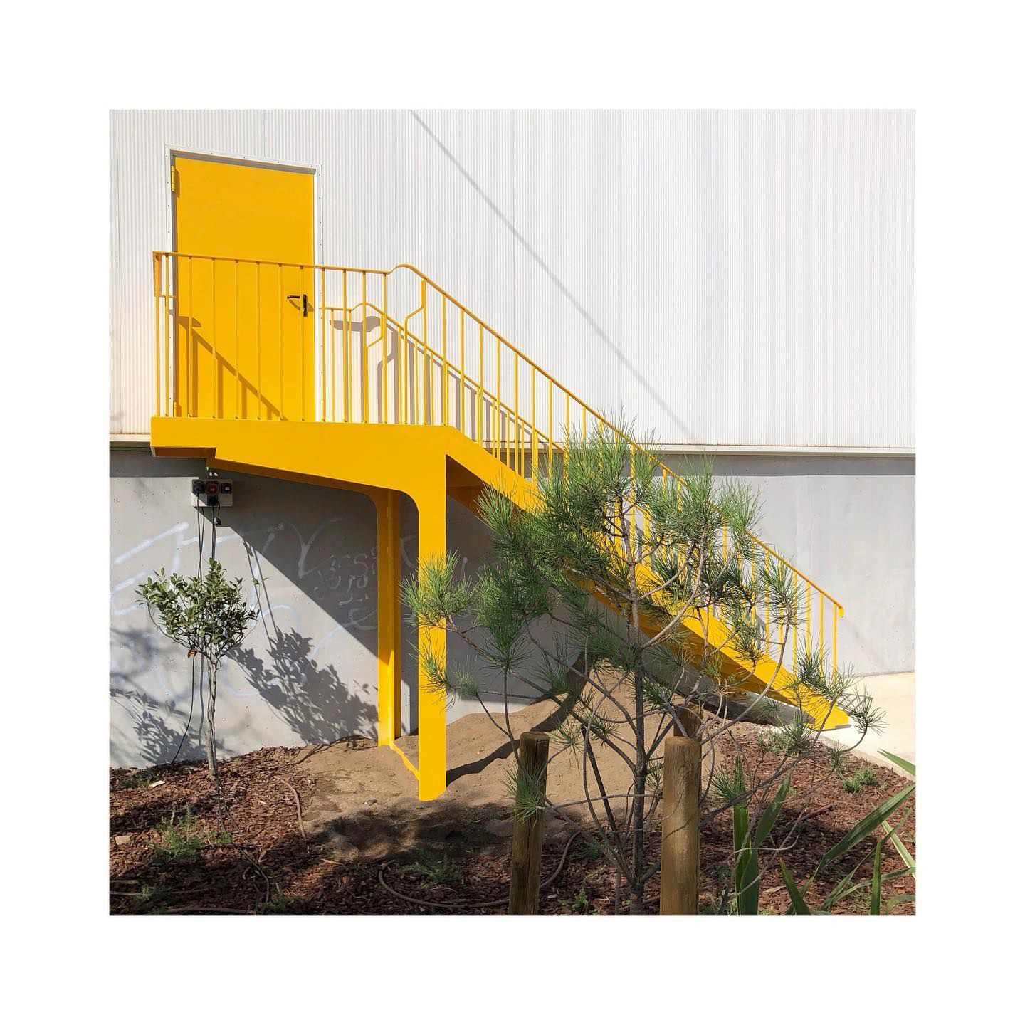 Signal yellow RAL 1003 painted stairs