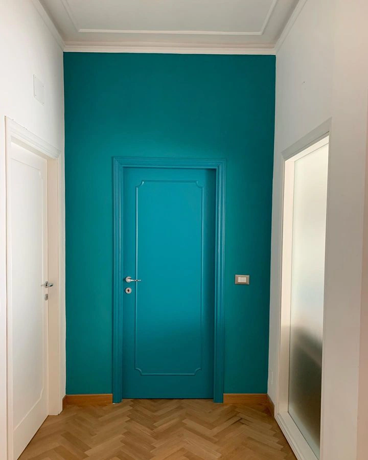 RAL Classic  Turquoise blue RAL 5018 accent wall