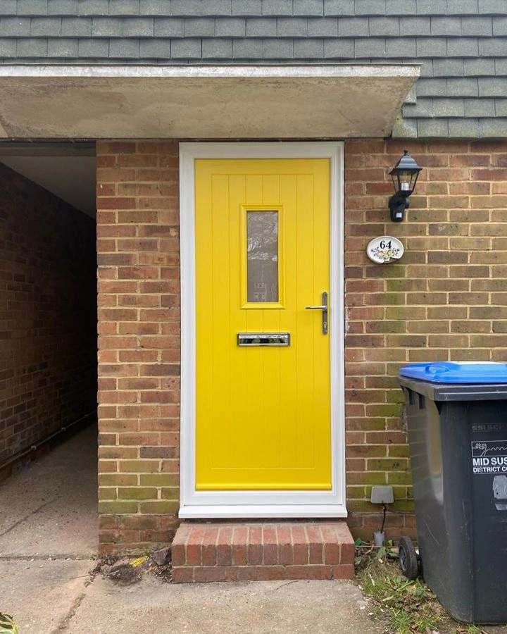Zinc yellow RAL 1018 outdoor door