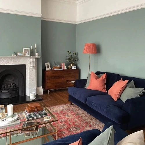 Photo of color Farrow and Ball 85 Oval Room Blue