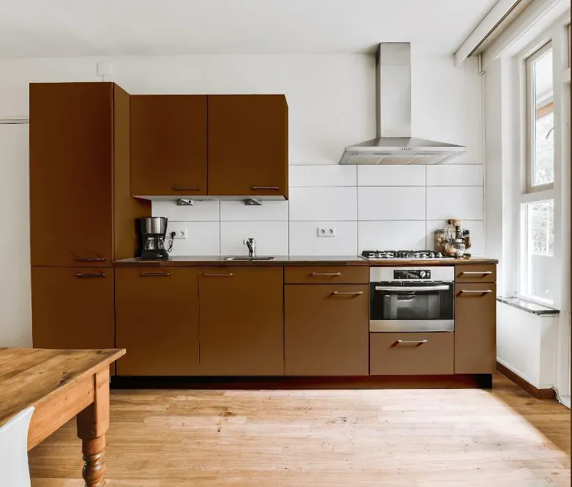 Sherwin Williams Über Umber kitchen cabinets